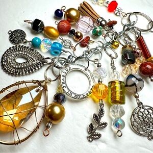 Chunky Beaded Tassel Handbag Purse Accessory Dangle Charm Key Chain Handmade